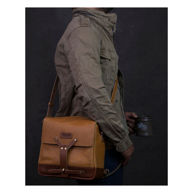 Bolso mensajero de cuero vintage para motocicleta Trip Machine