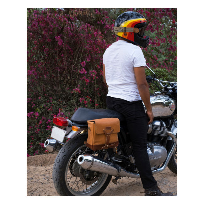 Bolso mensajero de cuero vintage para motocicleta Trip Machine