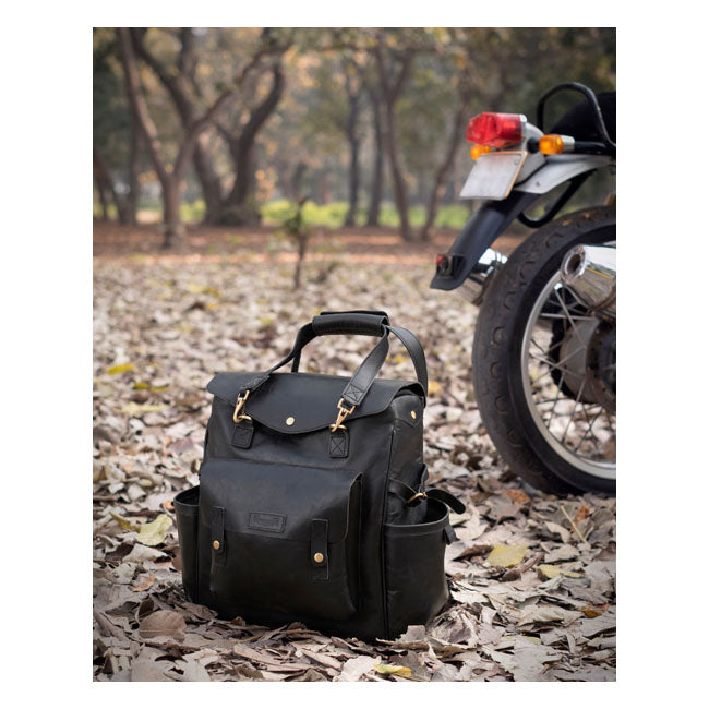 Trip Machine Vintage Leather Outlander Maleta lateral / mochila para motocicleta