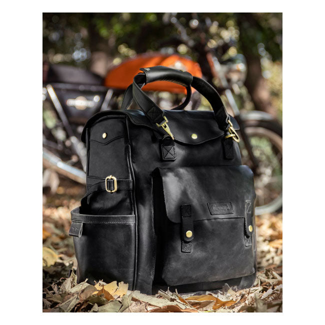 Trip Machine Vintage Leather Outlander Maleta lateral / mochila para motocicleta