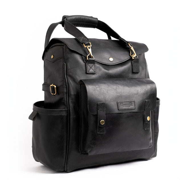 Trip Machine Vintage Leather Outlander Maleta lateral / mochila para motocicleta