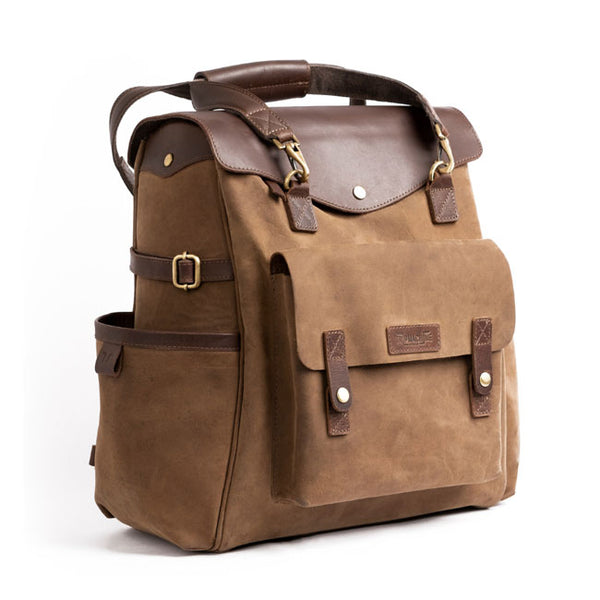 Trip Machine Vintage Leather Outlander Maleta lateral / mochila para motocicleta