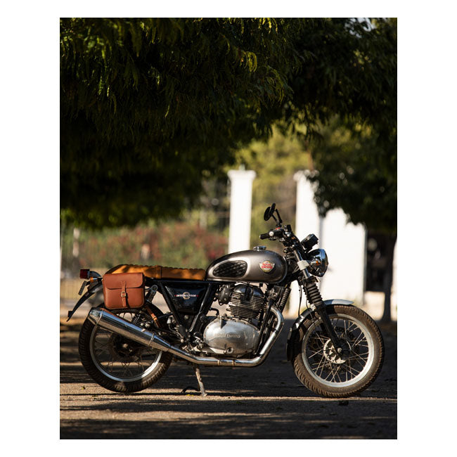 Alforja clásica de cuero para motocicleta Trip Machine