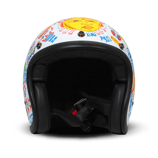 DMD Casco de Moto Retro Graphic Open