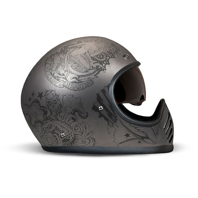 DMD Casco de moto Seventyseven Retro MX