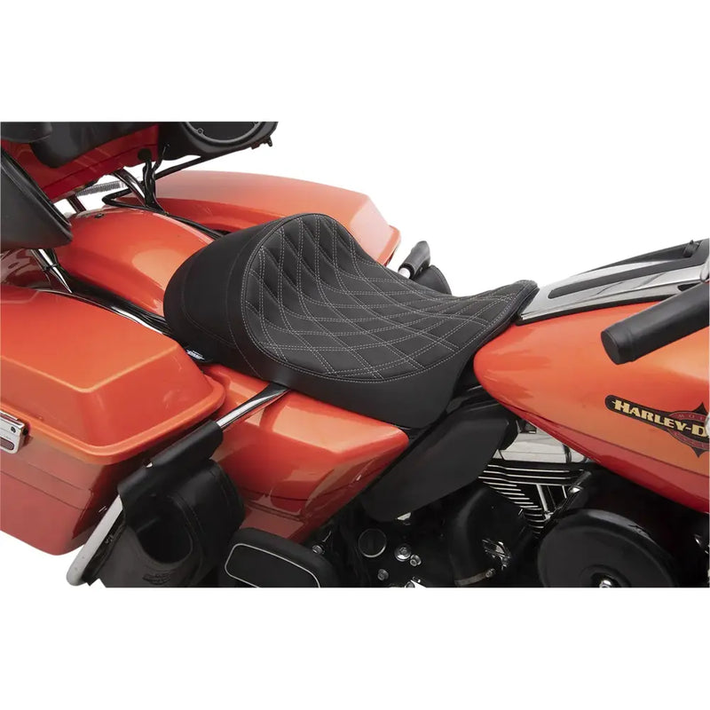Drag Specialties Asiento solo delantero de perfil bajo EZ-ON para Harley 