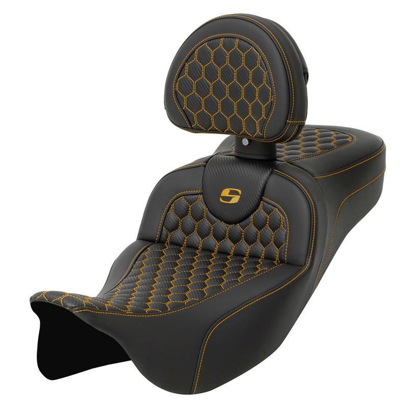 Saddlemen Roadsofa Extended Reach Asiento de nido de abeja para Harley