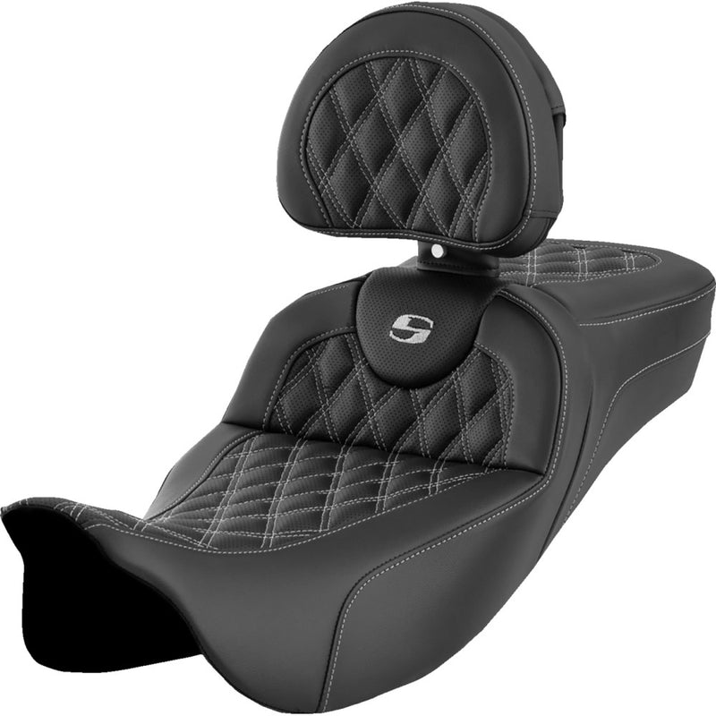 Saddlemen Asiento Roadsofa Extended Reach Lattice Stitch para Harley
