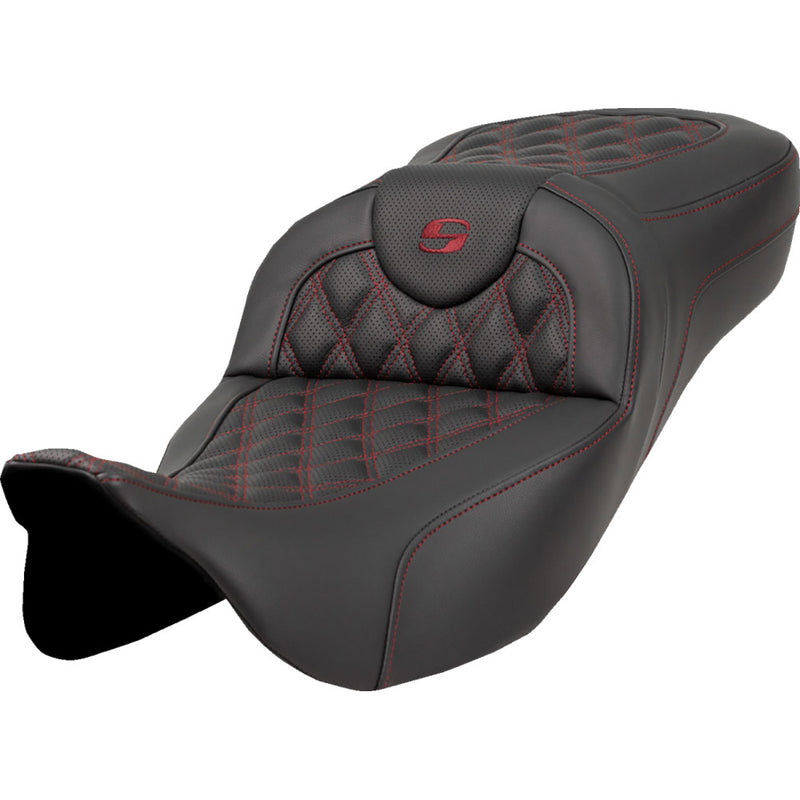 Saddlemen Asiento Roadsofa Extended Reach Lattice Stitch para Harley