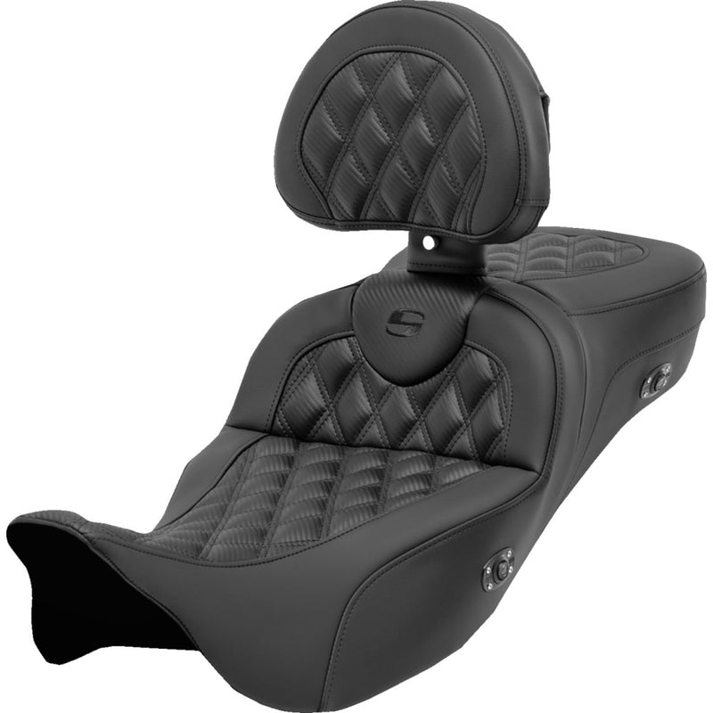 Saddlemen Asiento Roadsofa Extended Reach Lattice Stitch para Harley