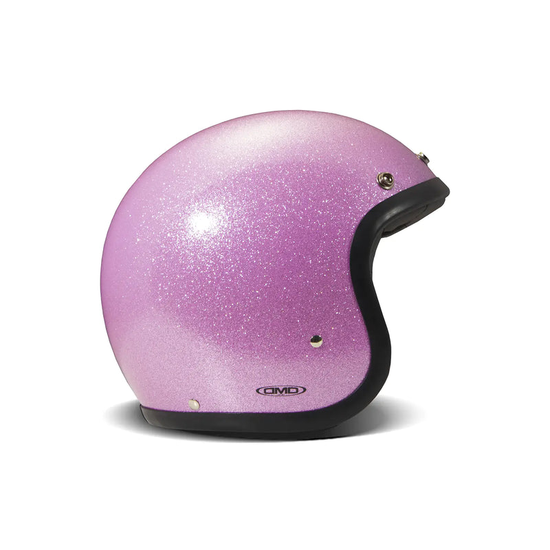 DMD Casco de moto abierto retro metalizado