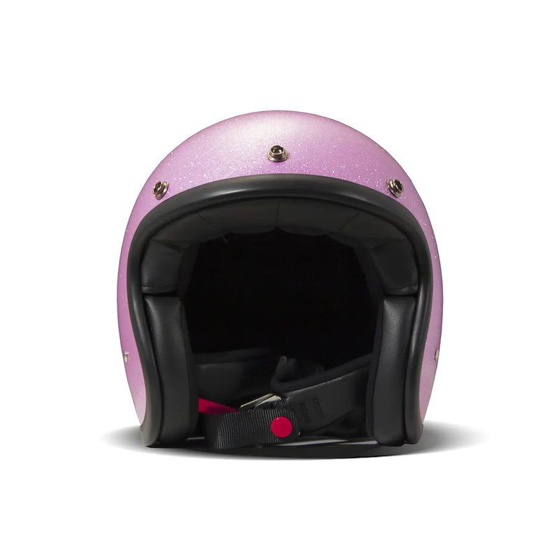 DMD Casco de moto abierto retro metalizado