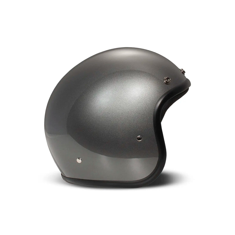 DMD Casco de moto abierto retro metalizado