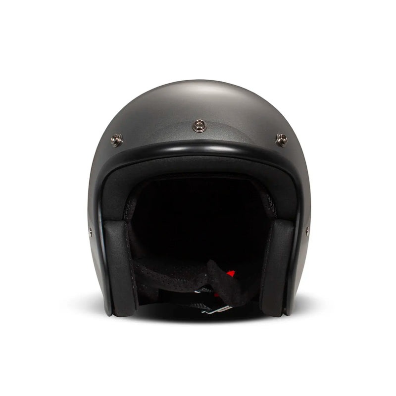 DMD Casco de moto abierto retro metalizado