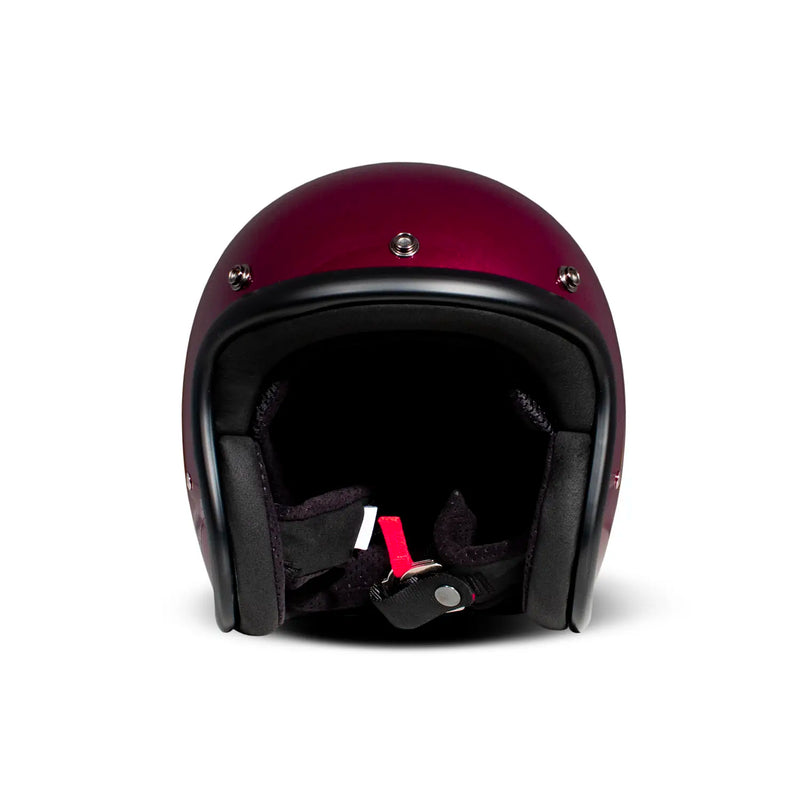 DMD Casco de moto abierto retro metalizado