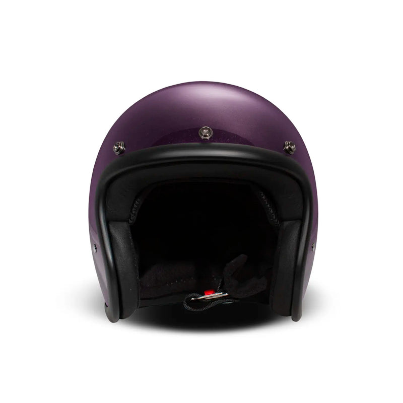 DMD Casco de moto abierto retro metalizado