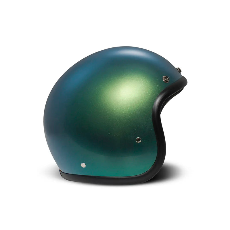 DMD Casco de moto abierto retro metalizado