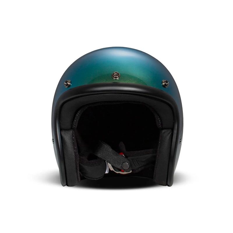 DMD Casco de moto abierto retro metalizado