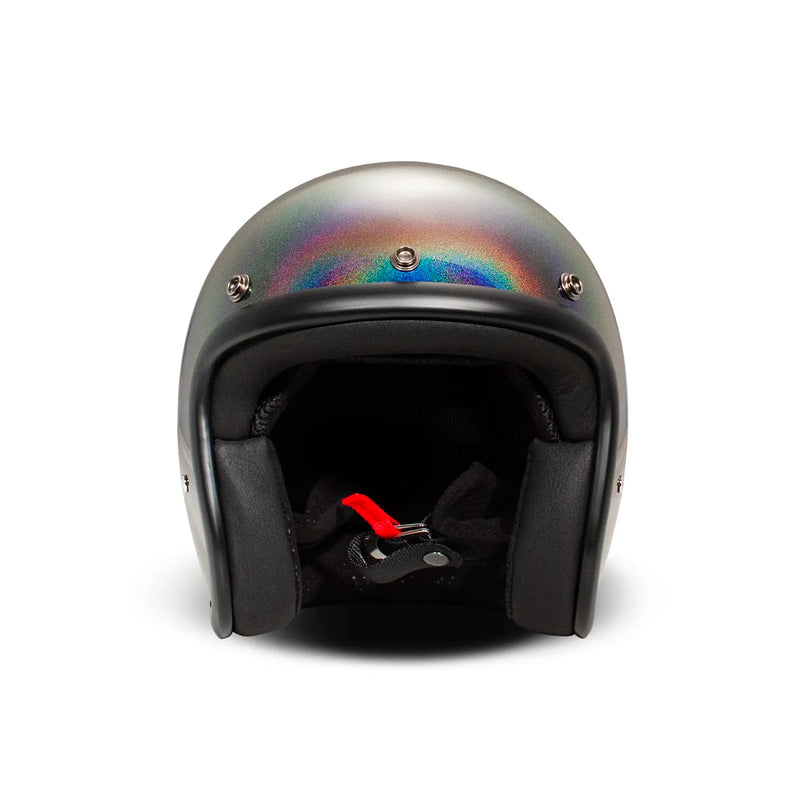 DMD Casco de moto abierto retro metalizado