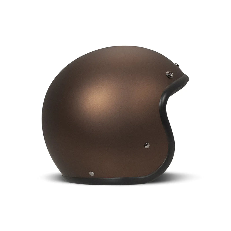 DMD Casco de moto abierto retro metalizado