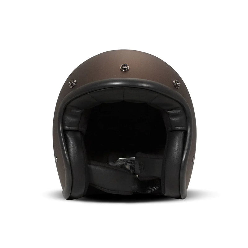 DMD Casco de moto abierto retro metalizado