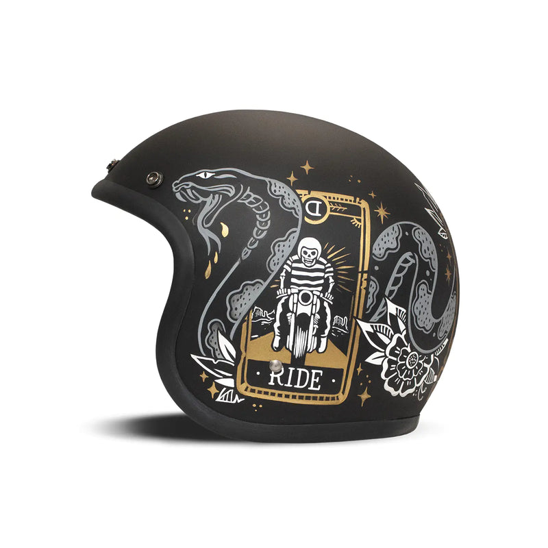 DMD Casco de Moto Retro Graphic Open