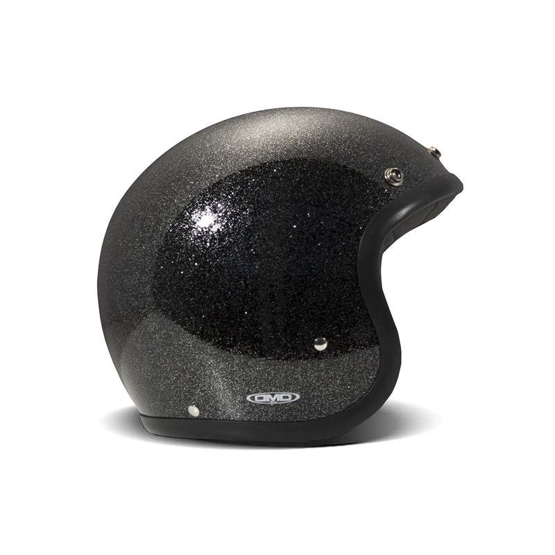 DMD Casco de moto abierto retro metalizado
