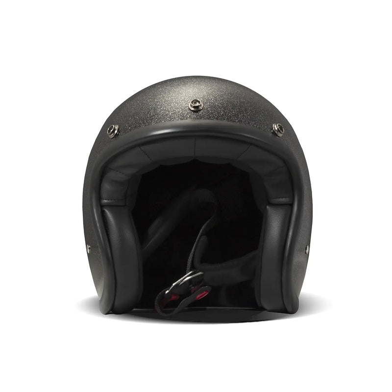 DMD Casco de moto abierto retro metalizado