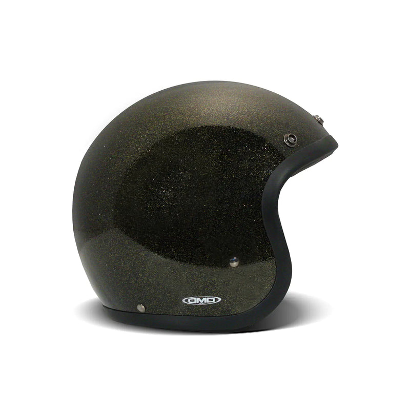 DMD Casco de moto abierto retro metalizado