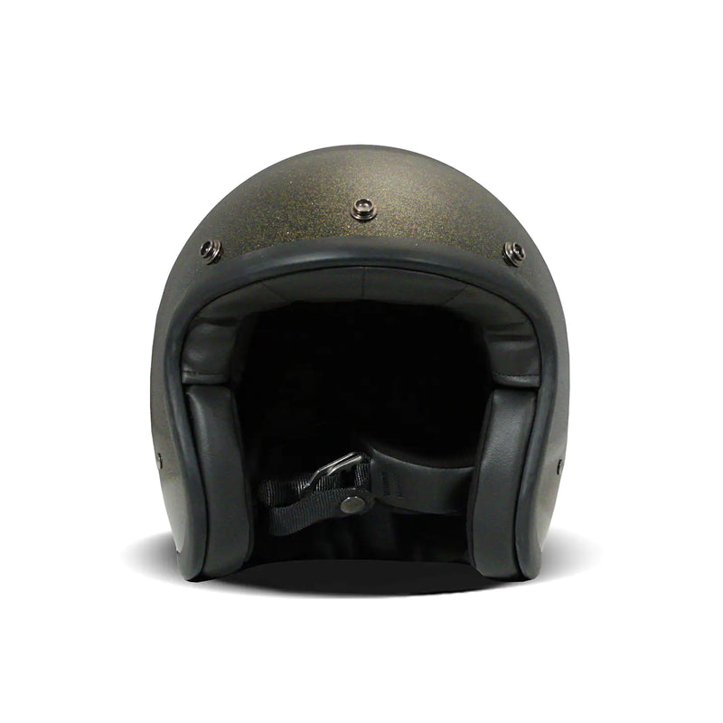 DMD Casco de moto abierto retro metalizado