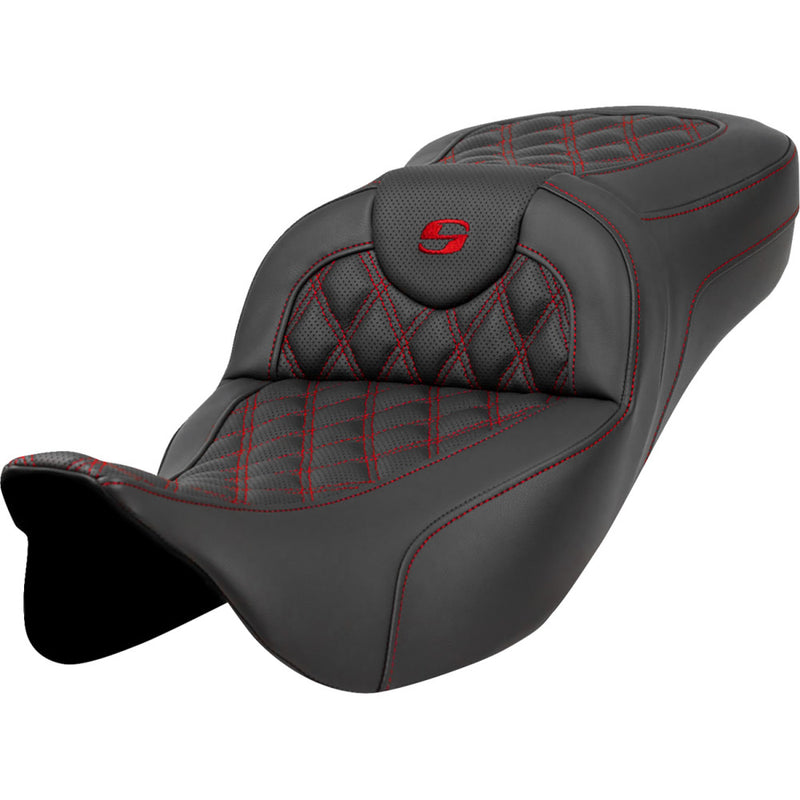 Saddlemen Asiento Roadsofa Extended Reach Lattice Stitch para Harley