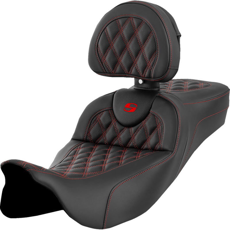 Saddlemen Asiento Roadsofa Extended Reach Lattice Stitch para Harley