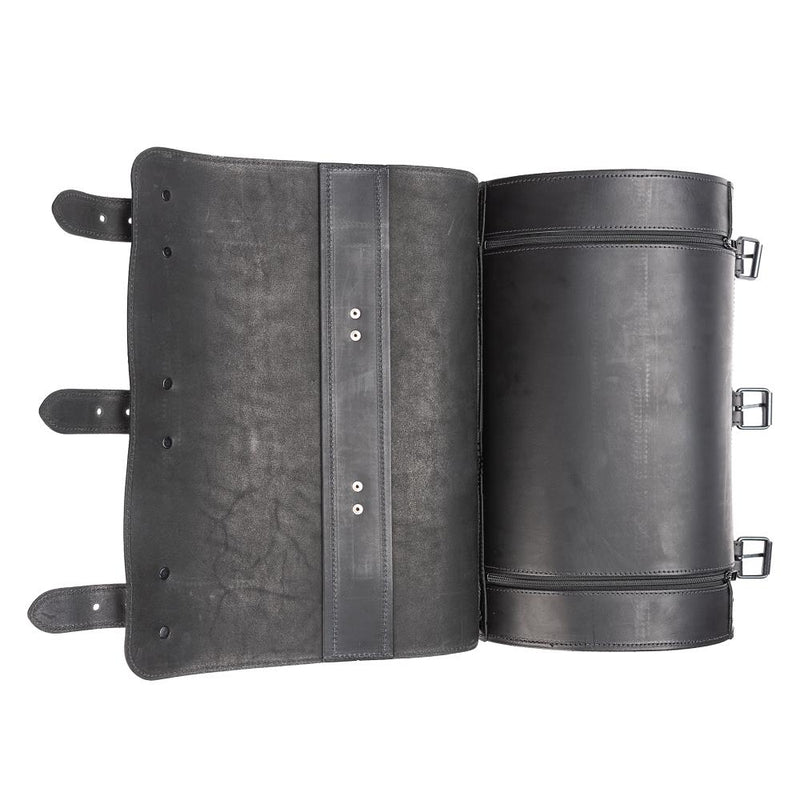 Ledrie Maleta universal de cuero para motocicleta