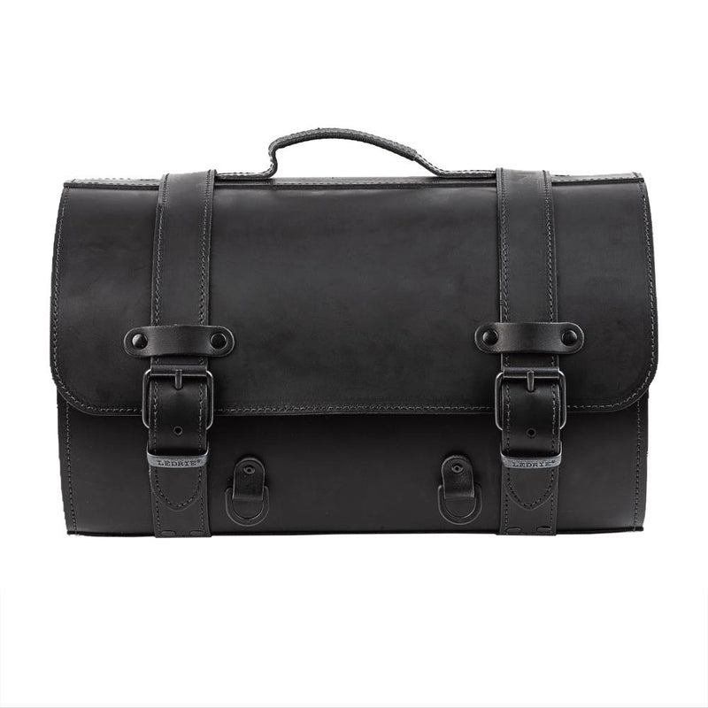 Ledrie Maleta universal de cuero para motocicleta