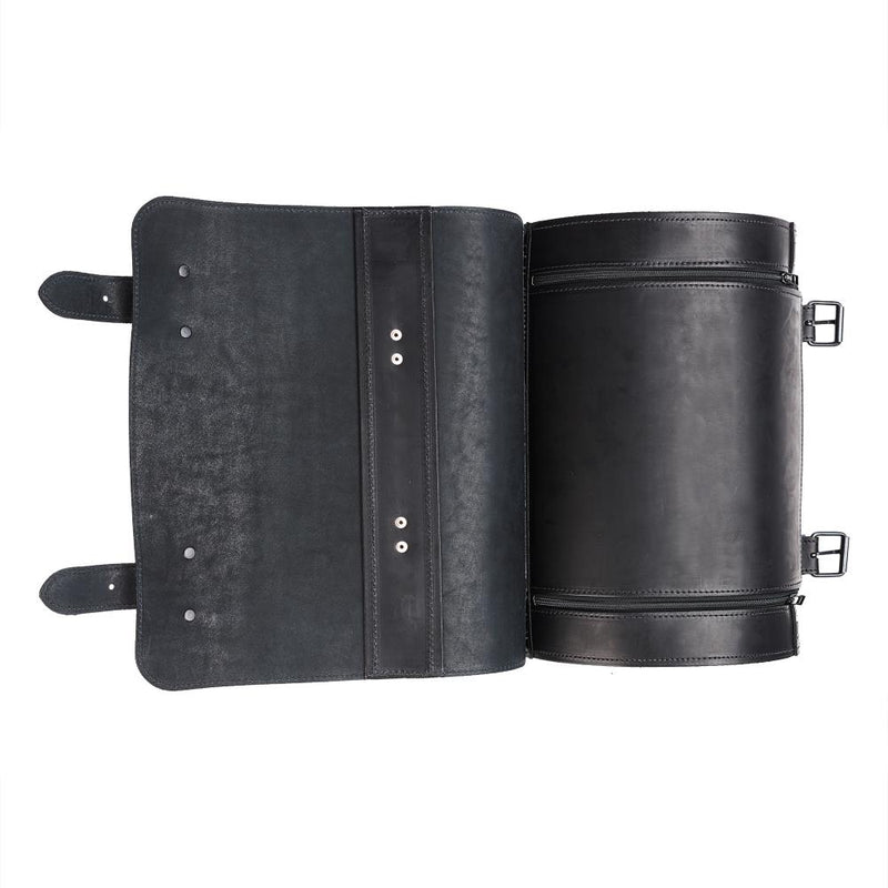 Ledrie Maleta universal de cuero para motocicleta