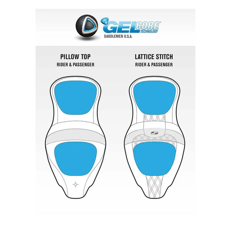 Saddlemen Asiento Roadsofa Extended Reach Lattice Stitch para Harley