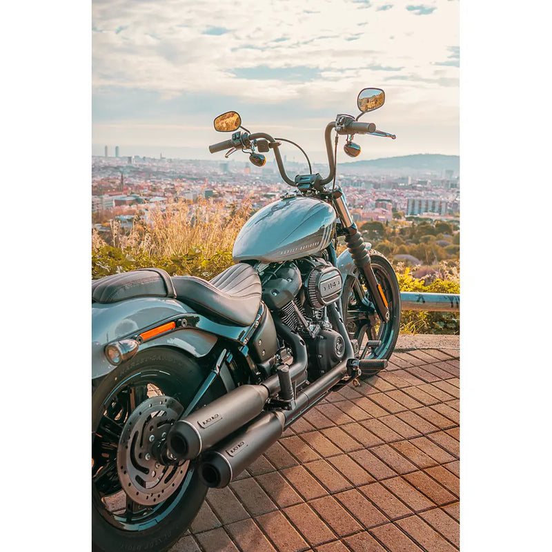 Pato Negro Bombardier EC Aprobado Euro Slip-On Silenciadores para Harley