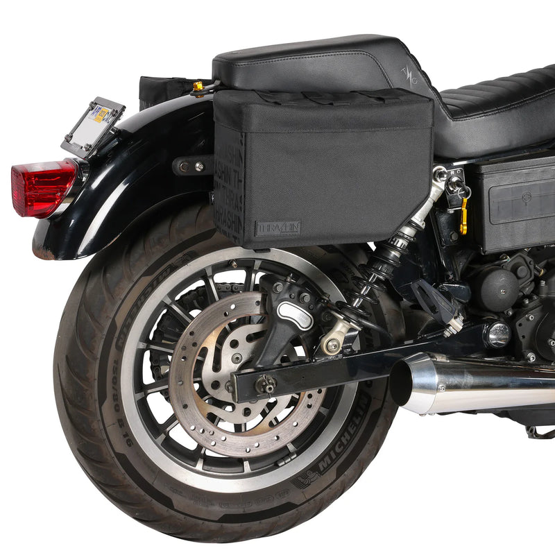 Thrashin Supply Escape Base 18L Juego de alforjas para motocicleta tipo throw-over