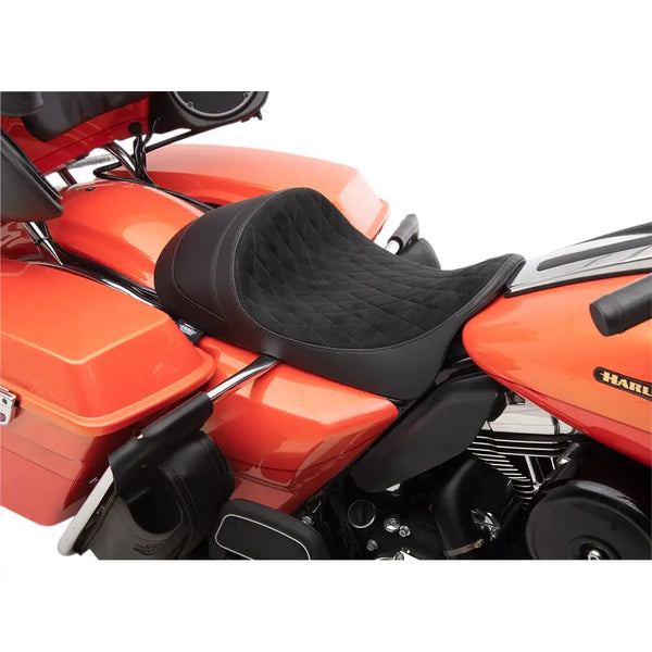 Drag Specialties Asiento solo delantero de perfil bajo EZ-ON para Harley 
