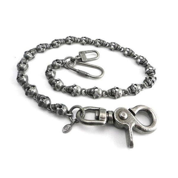 Amigaz Flat Skull Pewter Wallet Chain 16"