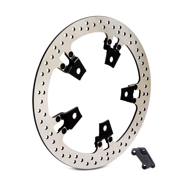 Arlen Ness 14" Big Brake Kit Front for Harley 14-23 Touring with OEM-style open center mounted brake disc / Front Left