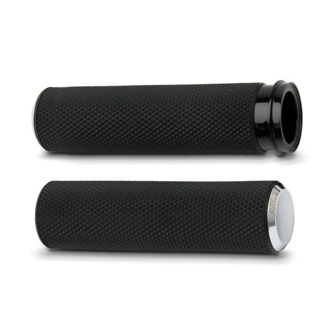 Arlen Ness Knurled Fusion Motorcycle Grips HD TBW Chrome