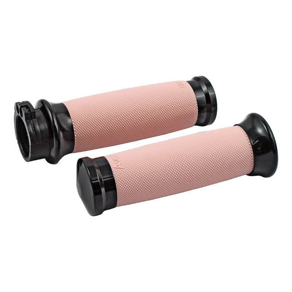 Avon Custom Contour Motorcycle Grips  HD Black / Pink