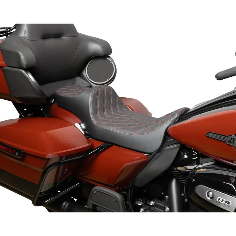 Drag Specialties Asiento Predator III 2-Up Extended Reach para Harley