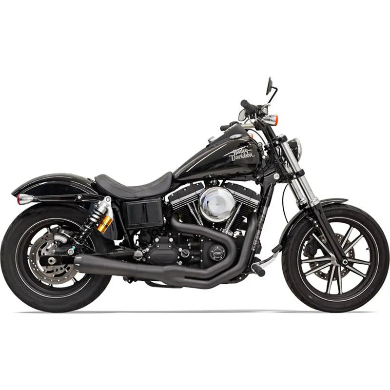 Bassani Road Rage II Mega Power 2-into-1 Exhaust System for Harley 06-17 Dyna with mid controls / Black  - Customhoj