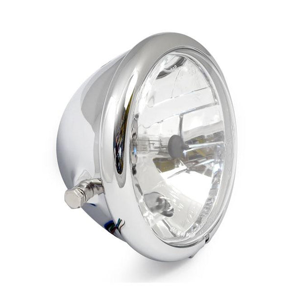 Bates 5.75" Headlight Side Mount Chrome Clear Lens