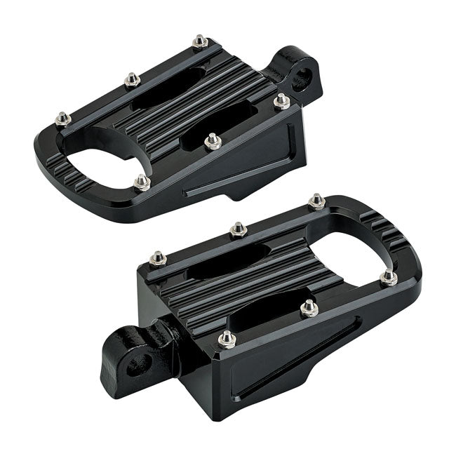 Biltwell Punisher Rider Footpegs for Harley All traditional H-D male mount. (excl. rider/passenger on: 18-21 Softails; 20-21 Livewire. excl. rider location on: 15-20 XG; 10-21 XL1200X/XS; 11-20 XL1200C; 12-16 XL1200V) / Black