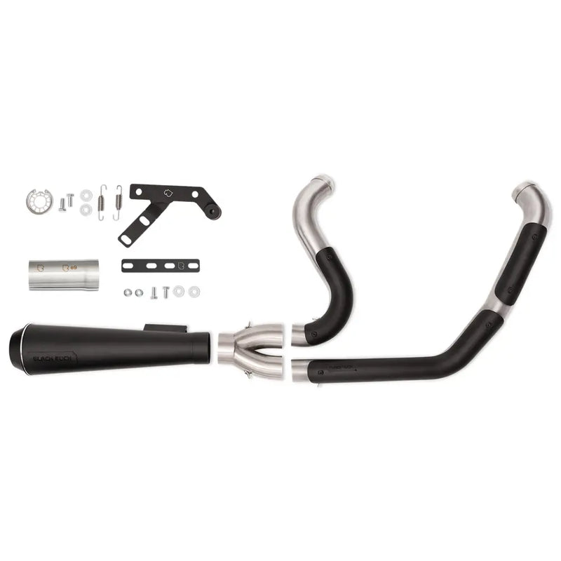 Black Duck Fighter EC Euro Approved 2-into-1 Exhaust for Harley 18-24 Softail (excl. Breakout / Fat Boy) (Euro 5 approved) / Straight / Matte Black  - Customhoj