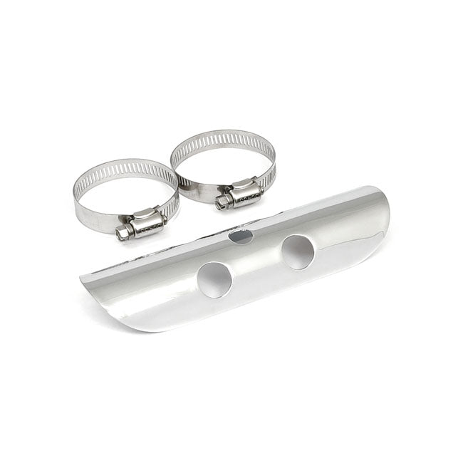 Bullet Hole Universal Motorcycle Exhaust Heat Shield Chrome / 1 3/4" (4.4cm) / 7" (17.8cm)  - Customhoj