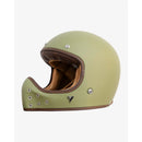 By City The Rock Retro Motocross Motorcycle Helmet Green / XS (53-54cm)  - Customhoj
